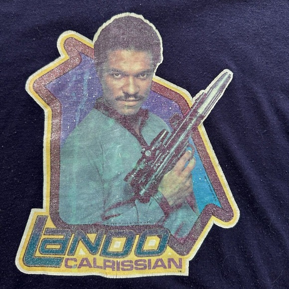 VTG Star Wars Lando Calrissian 80s Shirt SS Devknit Men’s Size Large Lucas Films - Picture 2 of 7
